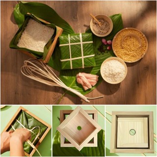 Bộ Khuôn Gói Bánh Chưng Thông Minh 10cm / 12cm / 14cm / 16cm / 18cm / 20cm Bằng Gỗ Tự Nhiên Tiện Lợi