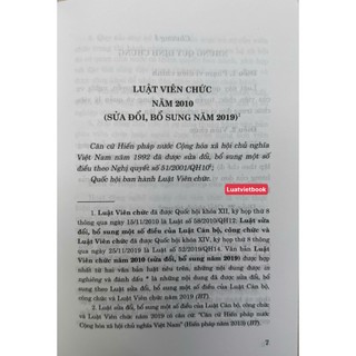 Sách-Luật Viên Chức Năm 2010 (Sửa Đổi, Bổ Sung Năm 2019)
