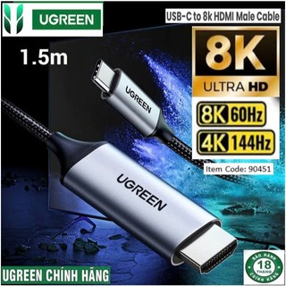 Cáp chuyển USB C to HDMI 8K Ugreen 90451 CM565 (HD 8K@60Hz 4K@144Hz (tương thích Thunderbolt 3)