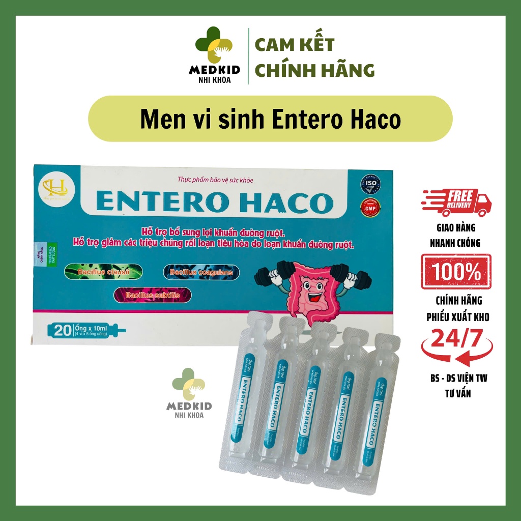 Men vi sinh ENTERO HACO - Hỗ trợ bổ sung lợi khuẩn đường ruột, giảm rối loạn tiêu hóa (Hộp 20 ống)