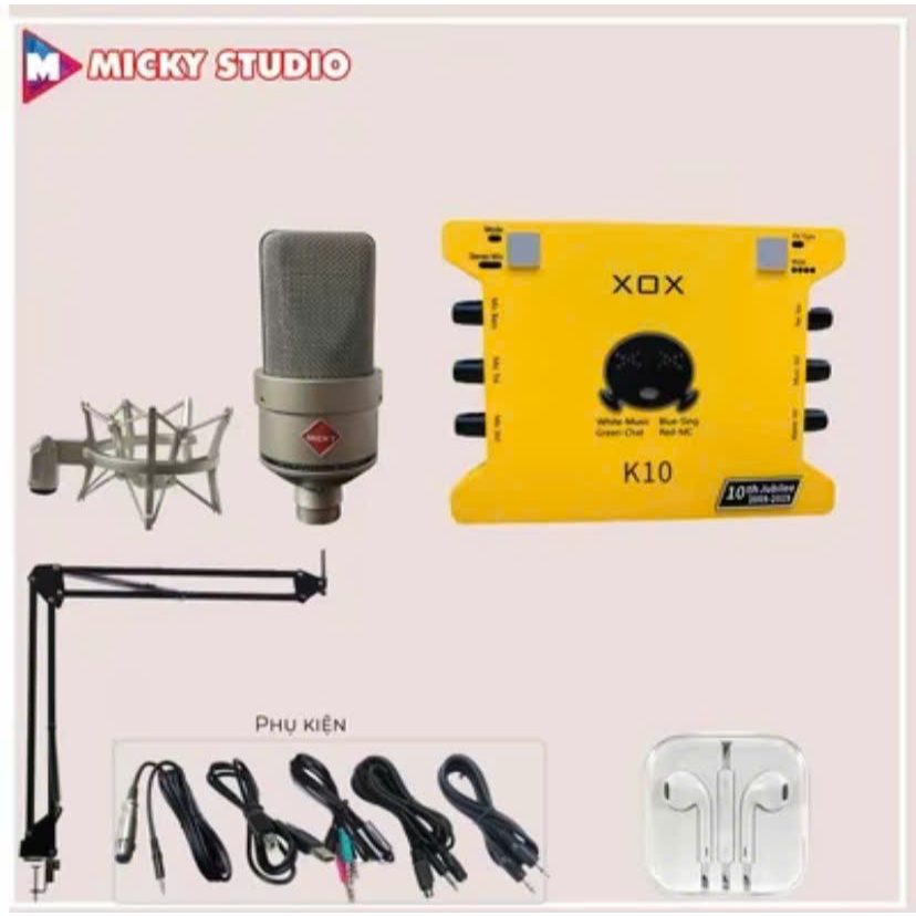 Mic Livestream , Mic thu âm Sound card XOX K10 & Mic 1013 hát livestream , Micky Studio