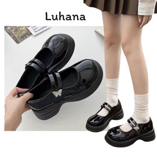 giày lolita nữ thời trang, giày đế bằng phong cách ulzzang hiện đại quai dán đế nhẹ êm