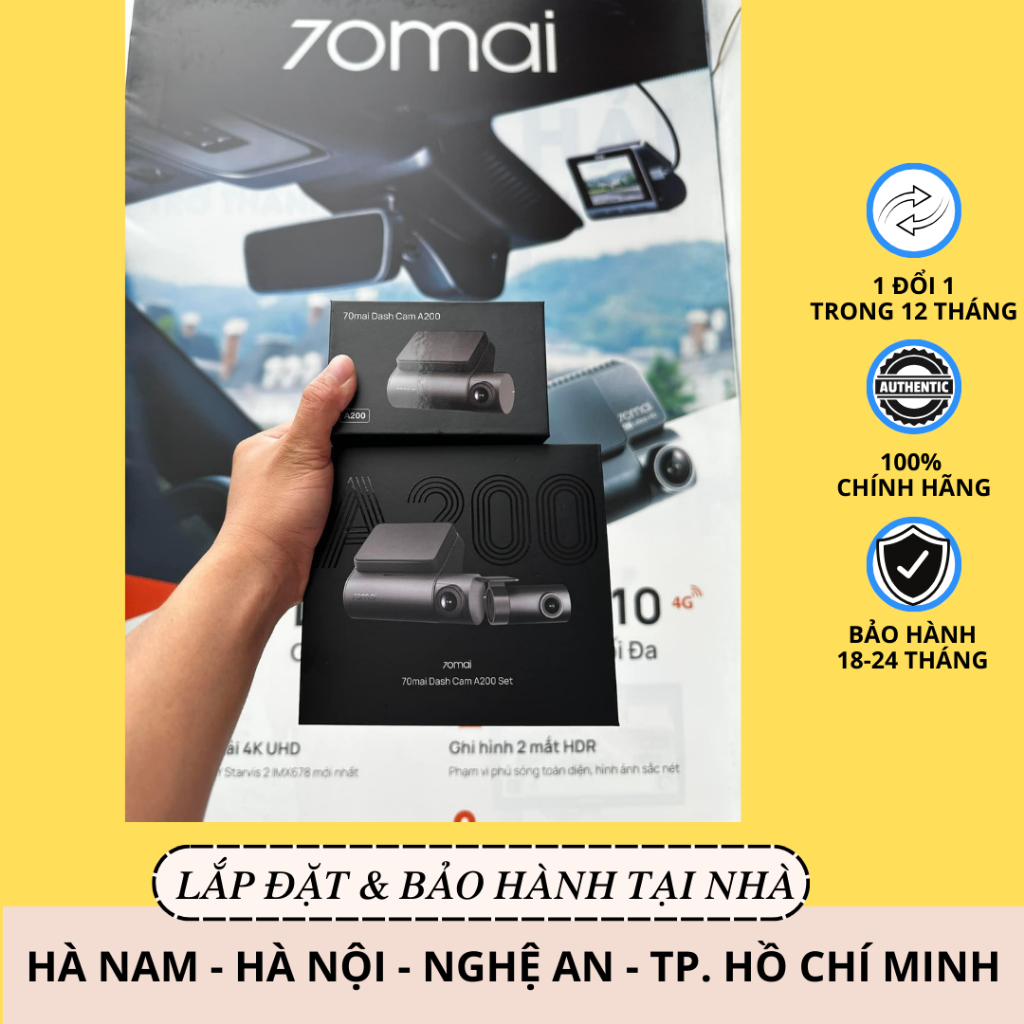 Camera Hành Trình 70mai A200 Chính Hãng - Tặng Kèm Thẻ Nhớ 64G Khủng