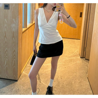 ÁO LINEN SÁT NÁCH CỔ V SIÊU XINH CÓ DÂY CỘT EO SAU PHONG CÁCH HÀN QUỐC ĐƠN GIẢN DỄ MIX ĐỒ ĐỦ SIZE NHIỀU MÀU