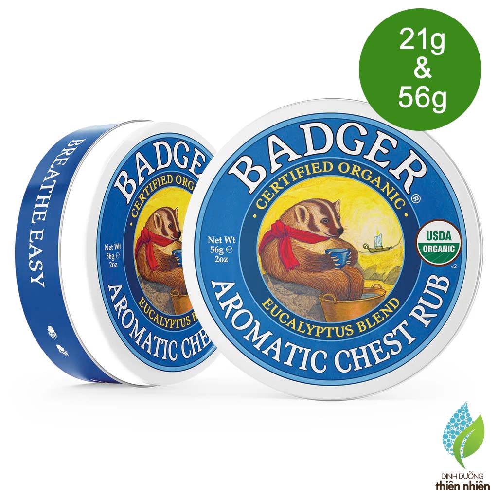Sáp Bôi Hữu Cơ Giúp Ấm Ngực & Cổ Badger Chest Rub