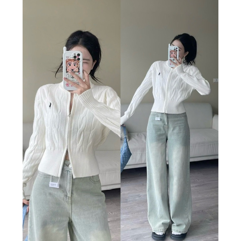 ÁO LEN VẶN THỪNG HỌA TIẾT NGỰA KHÓA 2 ĐẦU HÀNG QC PHÙ HỢP THU ĐÔNG - DÀNH CHO NỮ | BigBuy360 - bigbuy360.vn