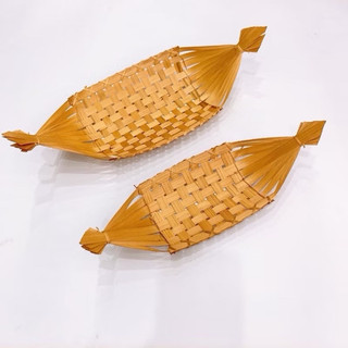 Thuyền tre đan thủ công decor , chụp ảnh đồ ăn
