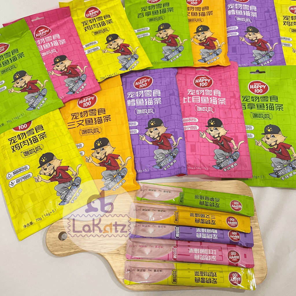 (Mix Thanh Lẻ Combo 5-10-15-20) Soup Thưởng WANPY HAPPY 100 Cho Mèo 70G - Gói 5 Thanh (14gx5) - Súp Thưởng Cho Mèo