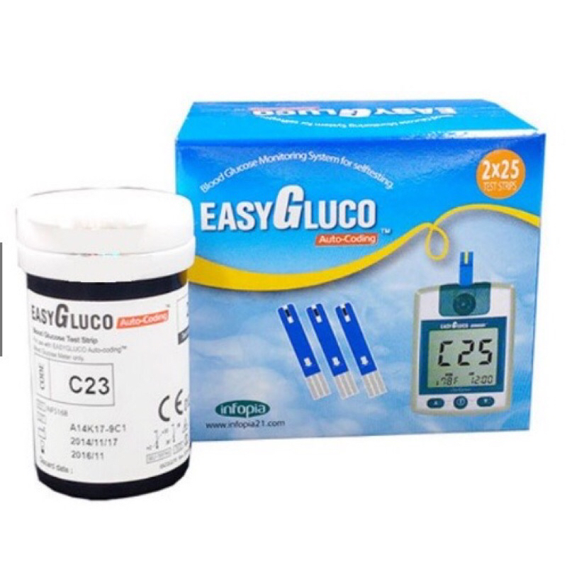 (Hoả tốc HCM) Que thử đường huyết EasyGluco | Easy Gluco