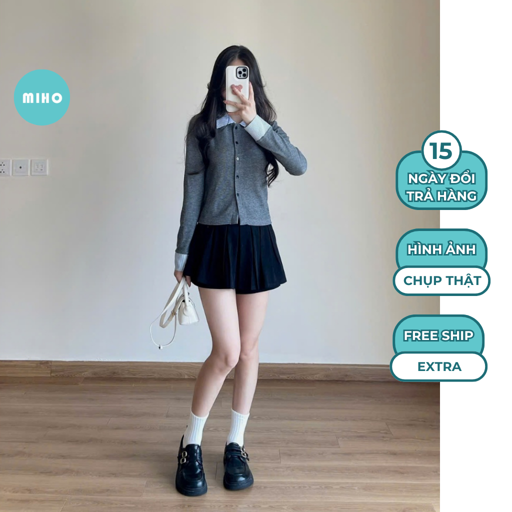 Áo thun tăm phối cổ kẻ sơ mi Miho House | BigBuy360 - bigbuy360.vn