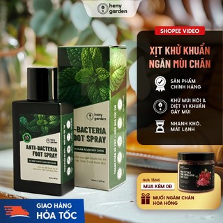  Xịt Khử Mùi Giày Khử Mùi Hôi Chân Chiết Xuất Tràm Trà & Nano Bạc HENY GARDEN 50mL Khử Khuẩn 