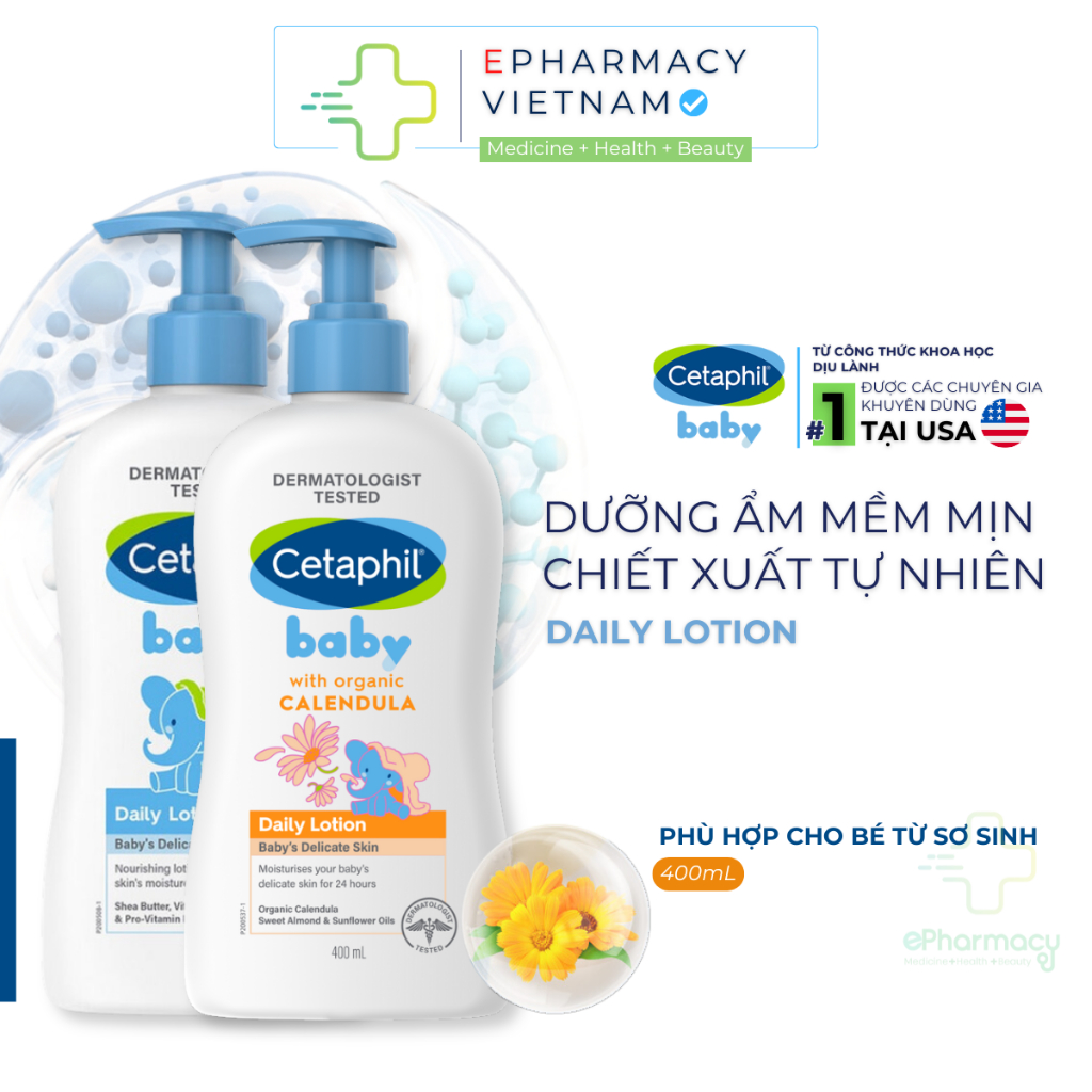 Sữa Dưỡng Da Cetaphil Cho Bé - Cetaphil Baby Daily Lotion 400mL