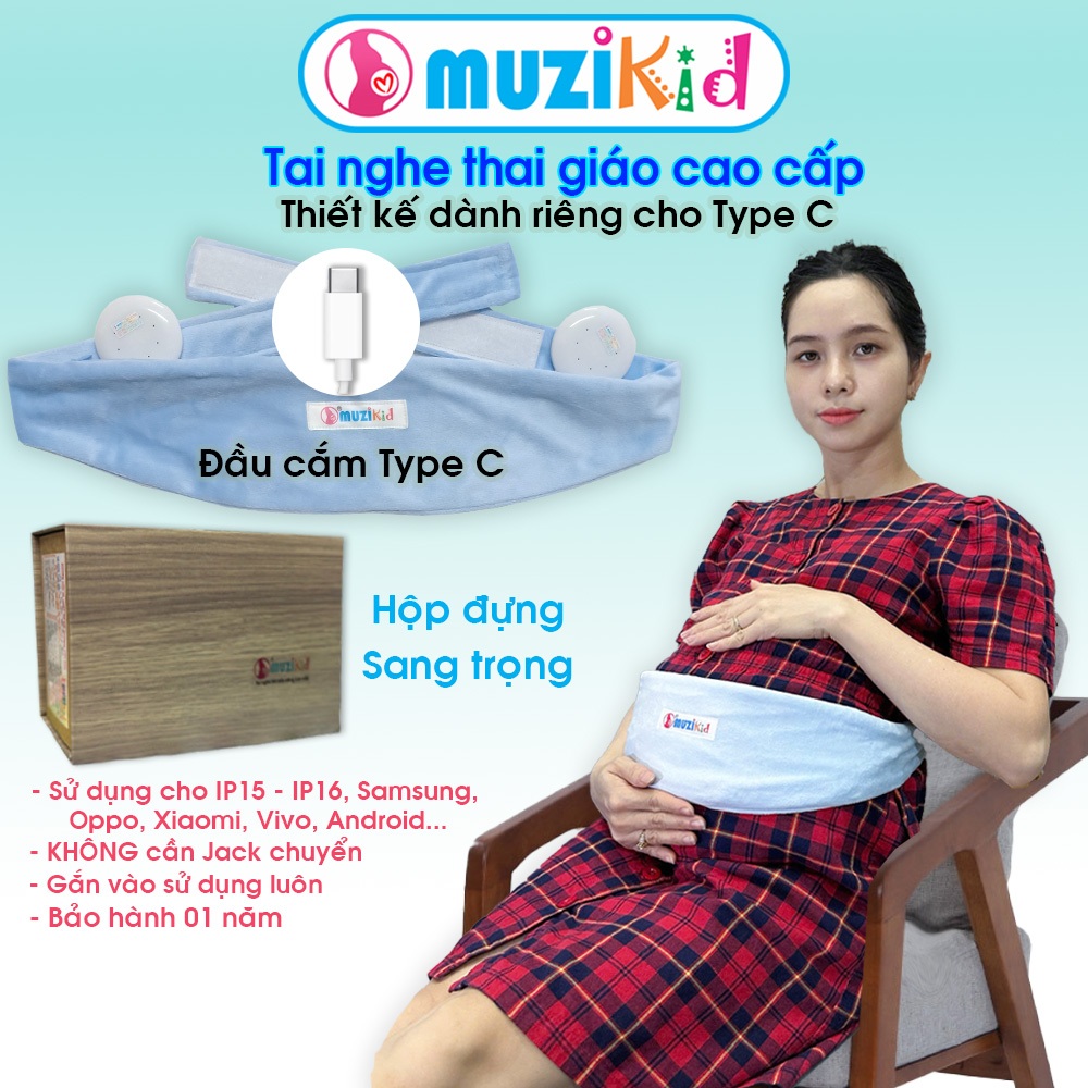 [Chuôi Type C] Tai nghe thai giáo thiết kế riêng cho đầu cắm Type C - Bảo hành 12 tháng