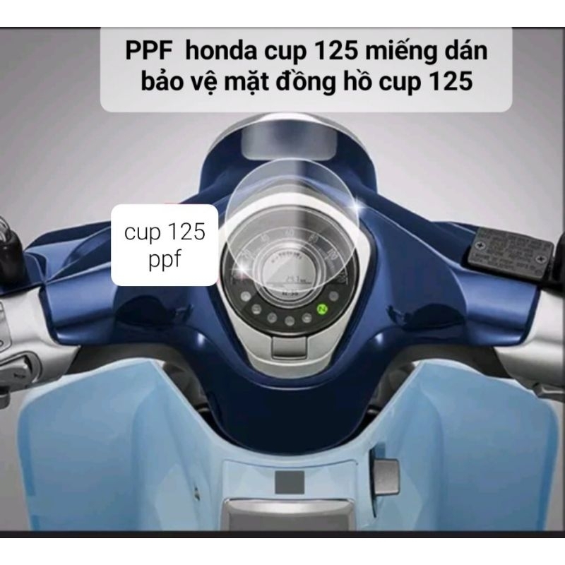miếng dán mặt đồng xe Super Cub 125.  miếng dán bảo PPF mặt đồng hồ xe Cub 125