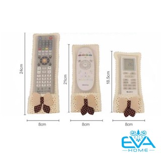 Combo 3 Túi Đựng Remote Tivi , Điều Hòa , Quạt Máy Vải Mềm Chống Sốc Chống Bụi Nơ Hoa Xinh Xắn 3 Size Tiện Lợi
