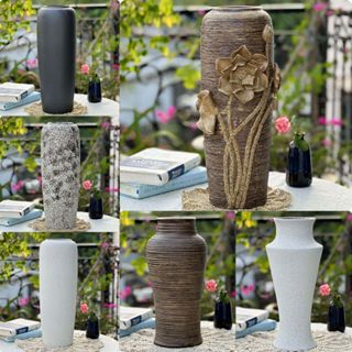 Bình hoa gốm dáng chuông bom cao 40cm 45cm 50cm to đại cắm cành tuyết mai, hoa đào lê, mận trang trí