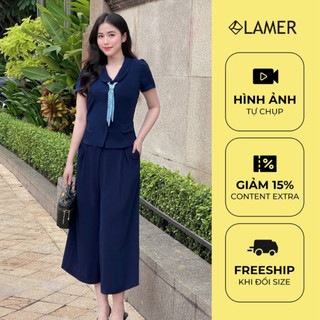 Quần Ống Rộng Túi Dọc Giả Váy Dài Quá Gối LAMER L64W23Q007