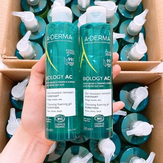 BỘ SẢN PHẨM SỮA TẮM ADerma VÀ SỬA RỬA MẶT A-Derma Biology AC Gel Moussant Nettoyant Purifiant