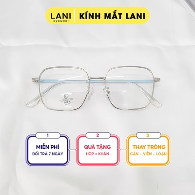 Gọng kính cận nam nữ Lani kim loại dáng vuông nhiều màu 2809 - Lắp mắt kính cận có độ theo yêu cầu