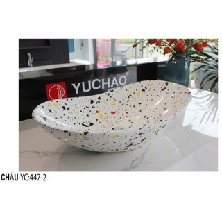 Chậu lavabo rửa mặt đặt bàn đá hình thuyền