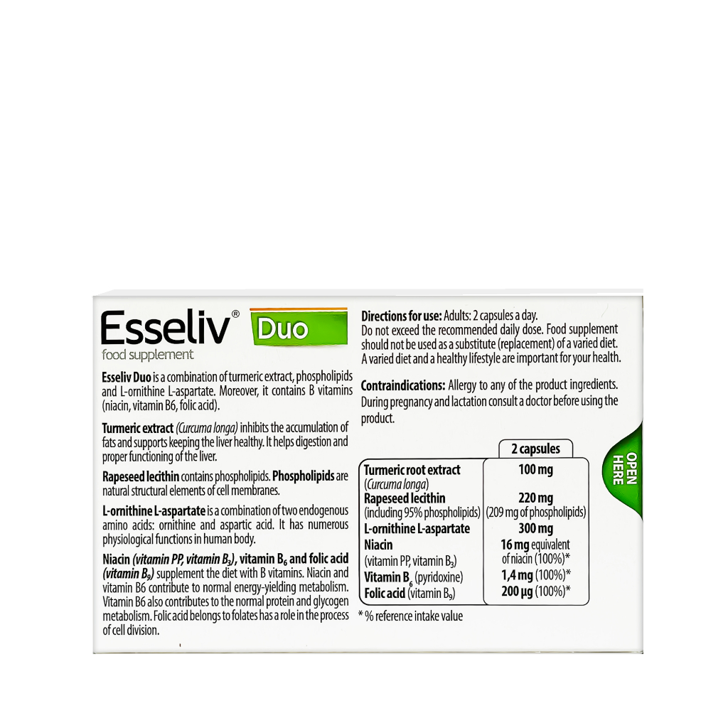 Thải Độc Gan Esseliv Duo Số 1 Ba Lan, Giúp Ngăn Ngừa Gan Nhiễm Mỡ Viêm Gan Xơ Gan Cải Thiện Tiêu Hóa