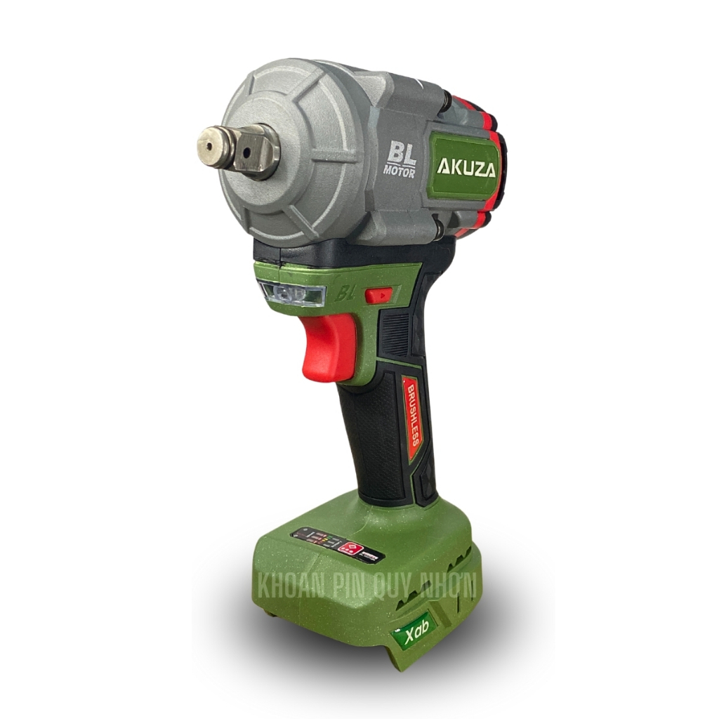 Thân máy bulong Akuza lực 750N đầu 1/2 phù hợp gara oto, xe máy, máy công nông tháo ốc 32 đổ xuống