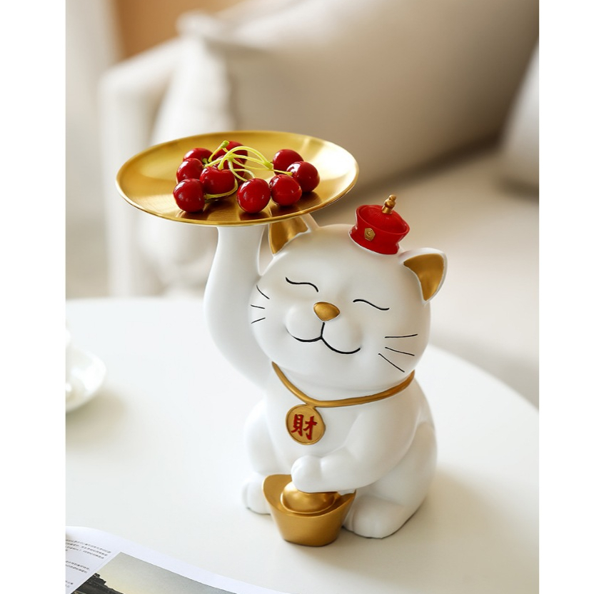 Khay đựng bánh kẹo, chìa khoá hình chú mèo dễ thương TM - Decor