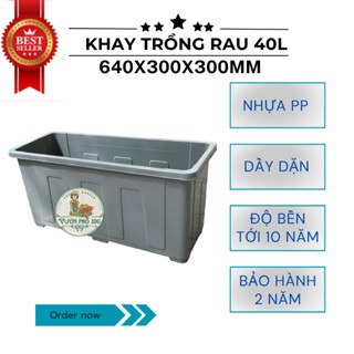 Khay trồng rau 40L/Chậu trồng hoa/Chậu trồng cây/ Chậu ban công  kích thước 64x30x30cm