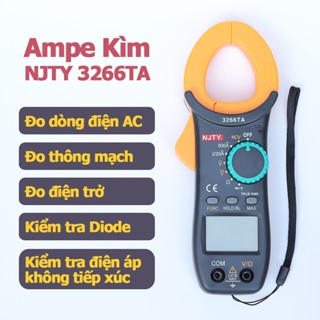 Ampe kìm NJTY [3266TA] đồng hồ kẹp dòng vạn năng ampe kế đo thông mạch kiểm tra diode điện trở