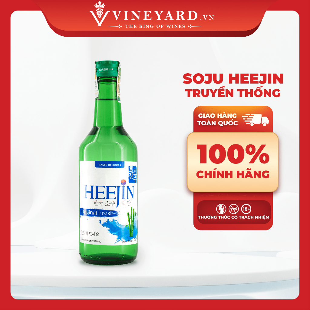 [CHÍNH HÃNG] Rượu Soju Hàn Quốc Heejin 375ml - Soju Vị Trái Cây - 12%