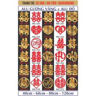 Chữ hỷ alu 60cm trang trí gia tiên