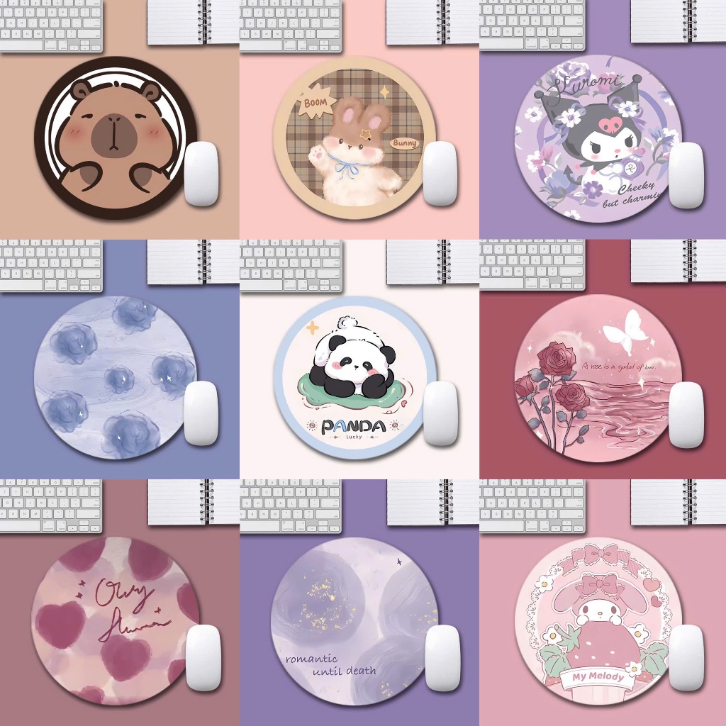 Lót chuột, bàn di chuột hình tròn 20x20 cm chống trượt, di chuột êm