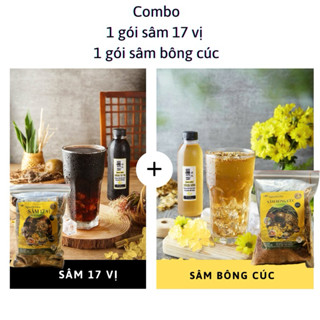 Combo 1 gói sâm 17 vị + 1 gói sâm bông cúc. Kèm công thức nấu vị sâm