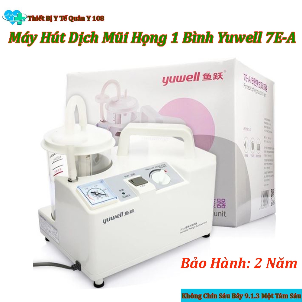 Máy Hút Dịch Mũi Họng 1 Bình Yuwell 7E-A Bảo Hành 2 Năm Chính Hãng