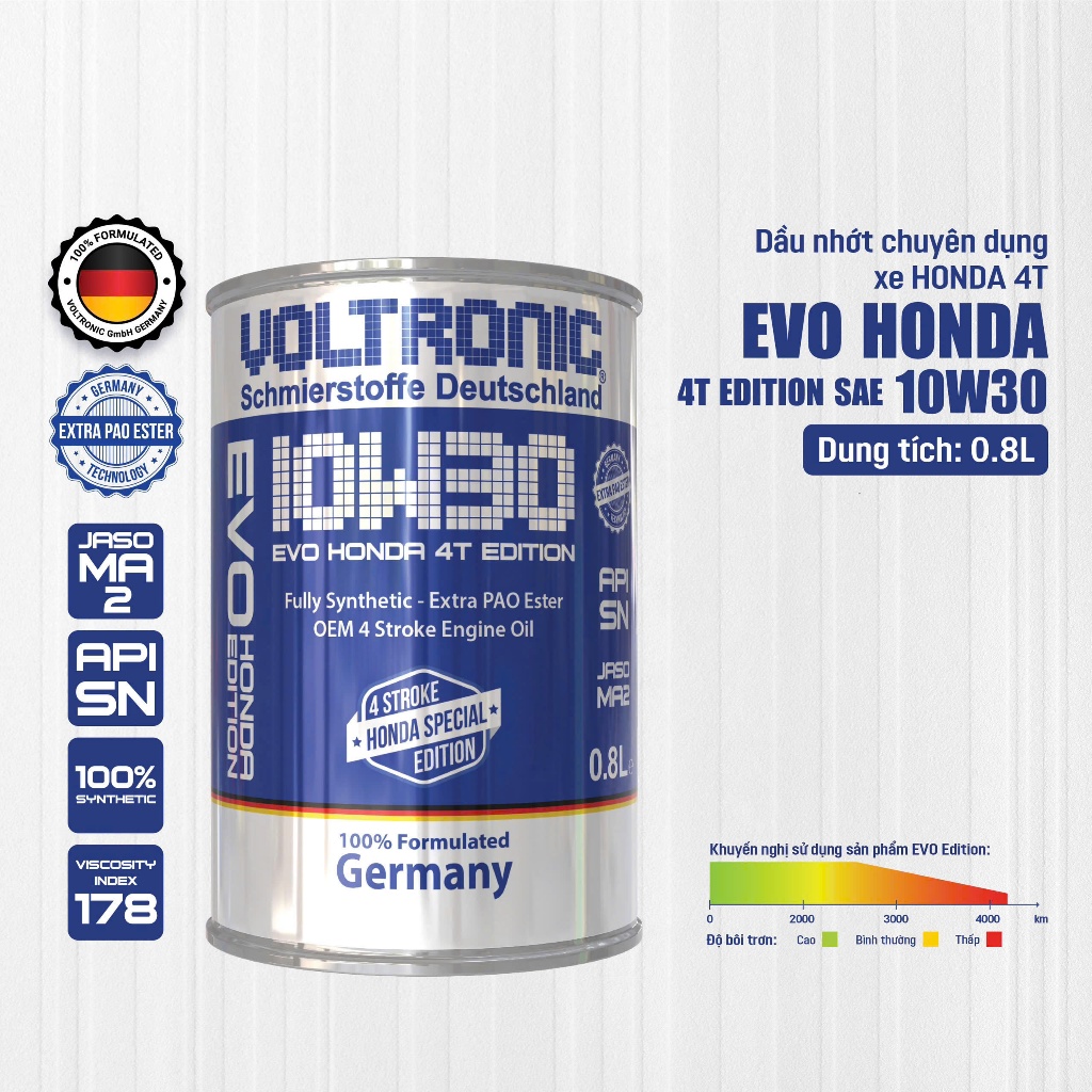 Dầu Nhớt Động Cơ tay ga Voltronic 10w30 800ml