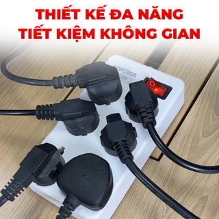 Ổ cắm điện SOPOKA 1200W-2200W đa năng 6 lỗ cắm chéo tiện dụng chất liệu nhựa PP cao cấp kèm công tắc