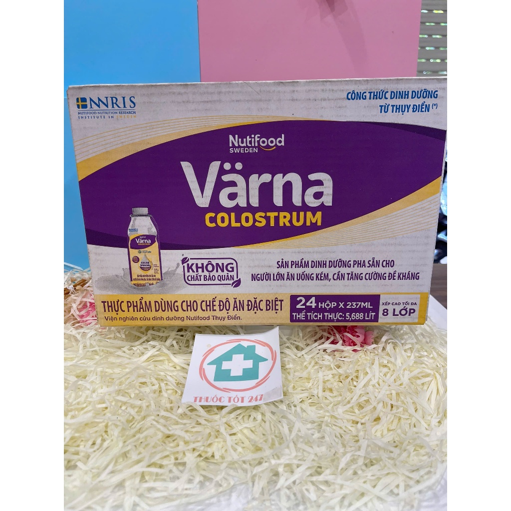 Thùng 24 hộp X 237ml Sữa non Varna Colostrum Nutifood Thuỵ Điển (hsd 05/26)