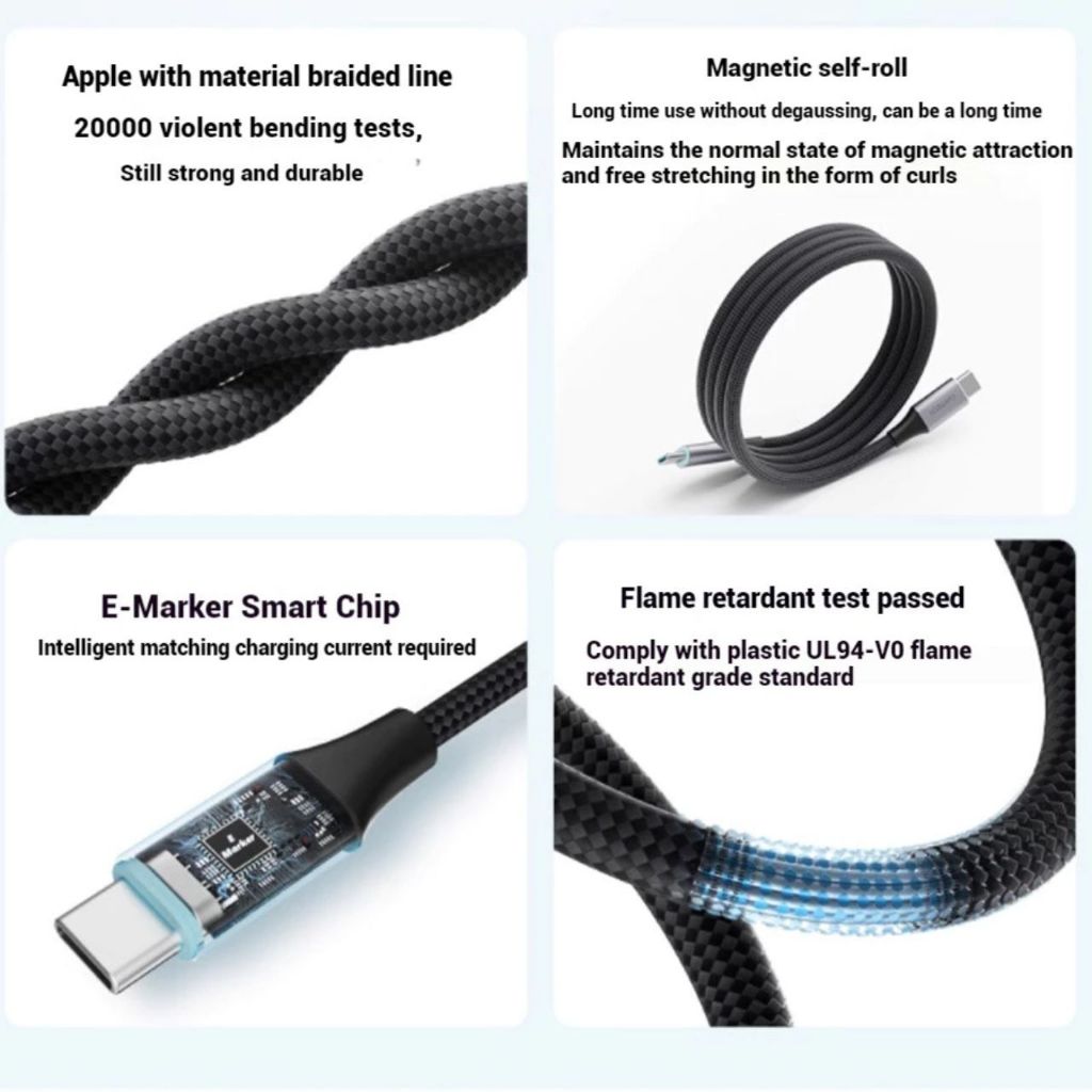 Cáp Dù Cuktech Hít Từ Tính C To C 6A 240w Hỗ Trợ Mi Turbro CMC610 CMC615 CTC615S - Bảo Hành 18 Tháng | BigBuy360 - bigbuy360.vn