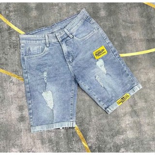 quần short jean nam ngắn,quần bò ngố nam lửng xanh rách thêu chữ nhiều mẫu đẹp giá rẻ