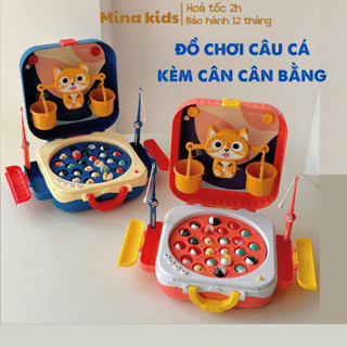 đồ chơi câu cá cho bé có hộp đựng kèm cân bằng, 2 cần câu, nhạc vui nhộn, có nam châm, đồ chơi cho bé