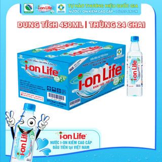  Nước uống kiềm IonLife Alkaline 450ml thùng 24 chai chứa các vi khoáng công nghệ Nhật Bản 