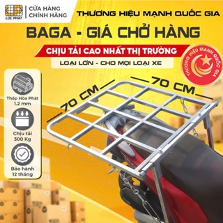 Baga giá chở hàng xe máy Lộc Phát 70x70cm lắp xe Ga & xe Số