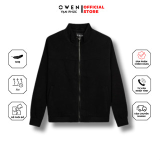 Áo khoác nam Áo rét mùa đông Jacket OWEN JK241484 Kiểu dáng Regular Fit màu Đen lịch lãm dễ phối đồ