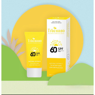  KEM CHỐNG NẮNG TRẮNG DA - TRUENANO BIO WHITE SUNBLOCK CREAM   SPF 60  PA++  tuýp 50ml  CHÍNH HÃNG  