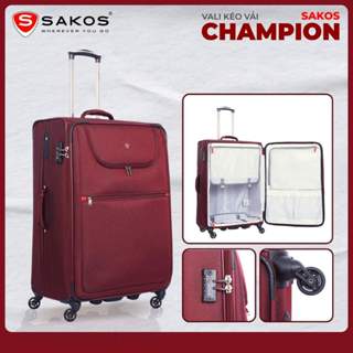 vali vải siêu nhẹ sakos, Vali Kéo Vải Du Lịch SAKOS CHAMPION 7 - Size 28inch(Đại) - Khóa TSA