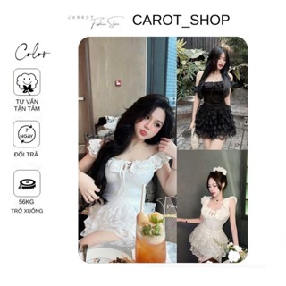 Set Áo Bèo Trễ Vai Phối Cv Ren Tầng Byy Carrrot Shop