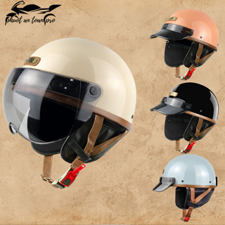  Mũ bảo hiểm phi công nửa đầu VARO PUB có ốp tai kính phi công kính uv. kèm lưỡi trai đạt Quy chuẩn Kỹ thuật QG QCVN 2 