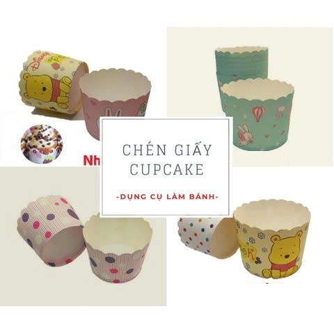 Cúp giấy / Chén giấy cupcake size nhỏ (50 cái/cây)