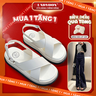 [XẢ KHO] Dép sandal nữ ulzzang quai chéo da mềm đế cao đi học đi chơi 3 cm GT10 hottrend