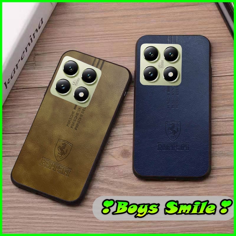 Ốp lưng da Ferari cho Xiaomi 14T Mi 14 Mi 14T pro Redmi Note 14 - 5G Note 14 pro Note 14 pro + 5g